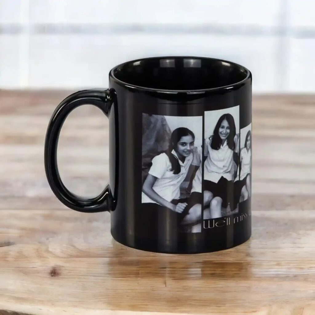 Black ceramic mug with custom logo prin Black ceramic mug with custom logo prin